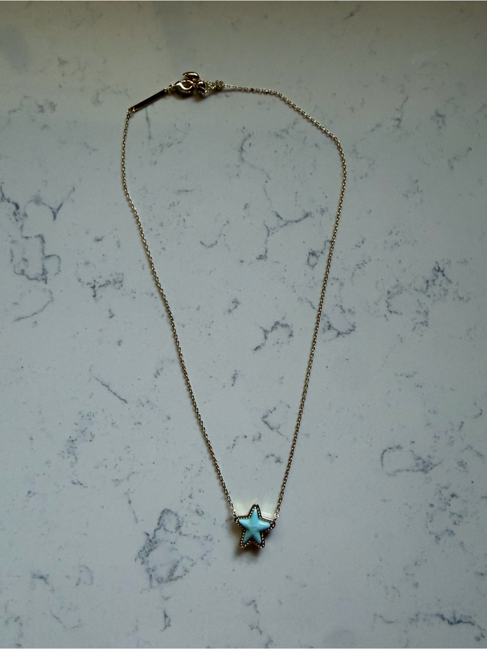 Kendra Scott Gold Chain Necklace with Turquoise Star Pendant